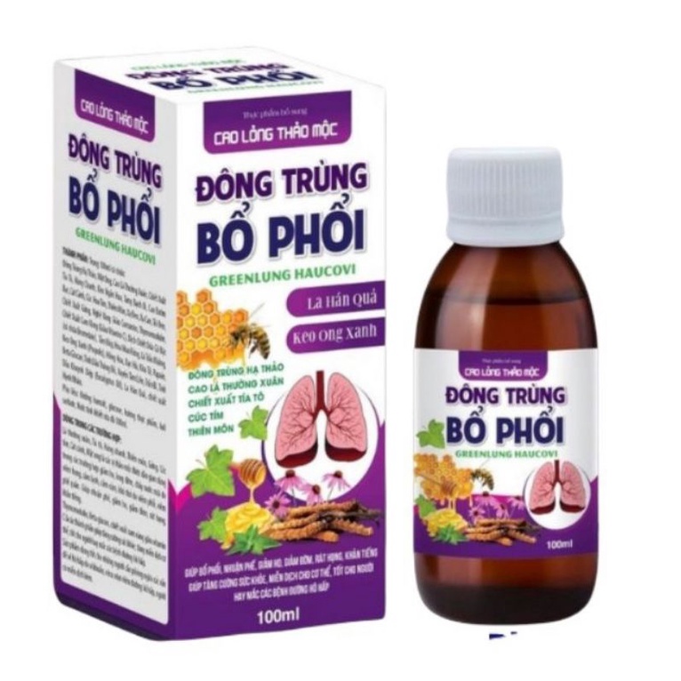Đông trùng bổ phổi - nhuận phế, giảm ho, đờm, tăng cường sức khoẻ ( chai 100ml)