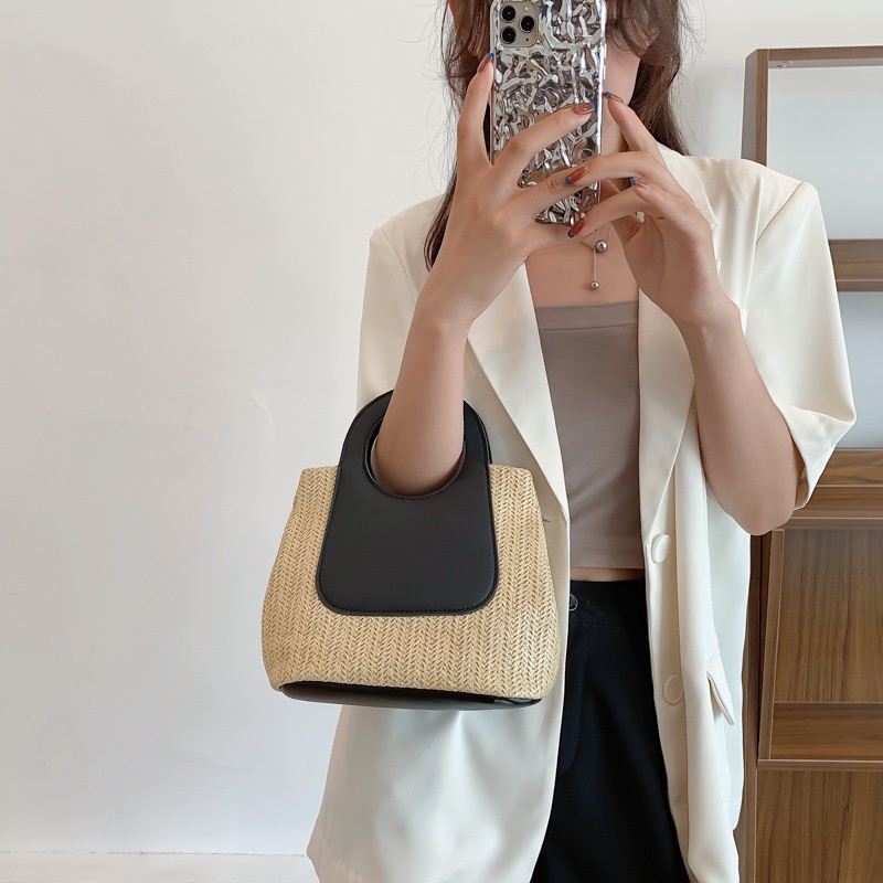 Túi xách đeo vai / xách tay màu sắc tương phản thời trang xinh xắn cho nữ