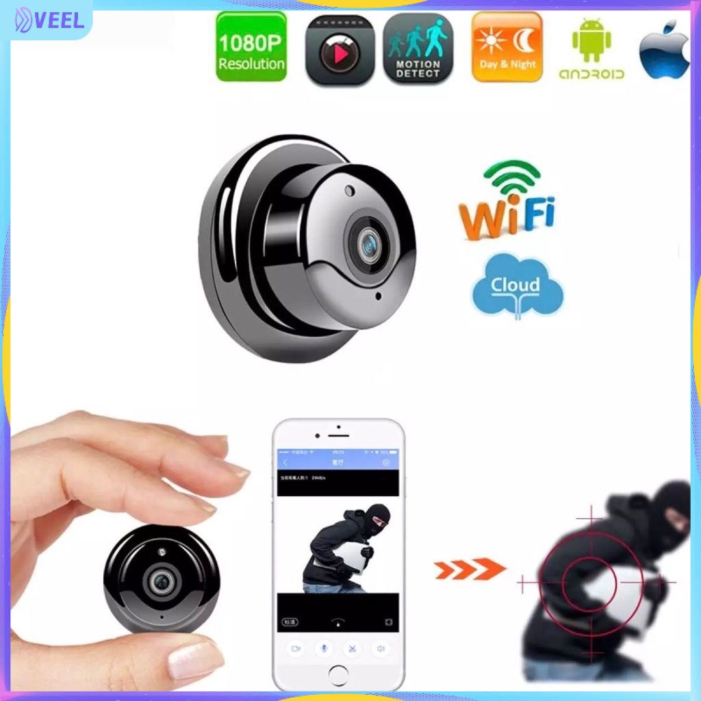 ?? V380 CCTV HD 1080P WIFI IP Cam Mini Không Dây IP Máy Ảnh 360 Babycam Máy Ảnh Tầm Nhìn Ban đêm Màn Hình Máy Ảnh Gián Điệp Hidden Camera 【VEEL】