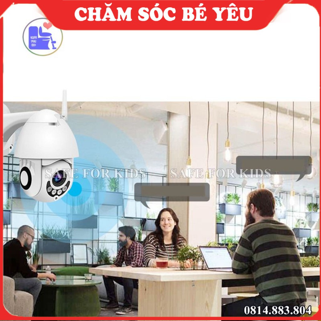 Camera Ngoài Trời Chống Nước Xoay 355 Độ Không Dây Giám Sát Hồng Ngoại, Kết Nối Điện Thoại