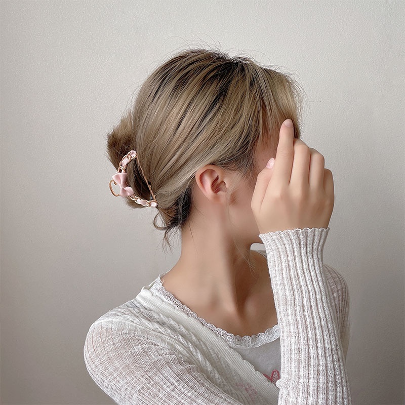 Kẹp Tóc Đính Nơ Sau Lưng Thanh Lịch Phong Cách Hàn Quốc