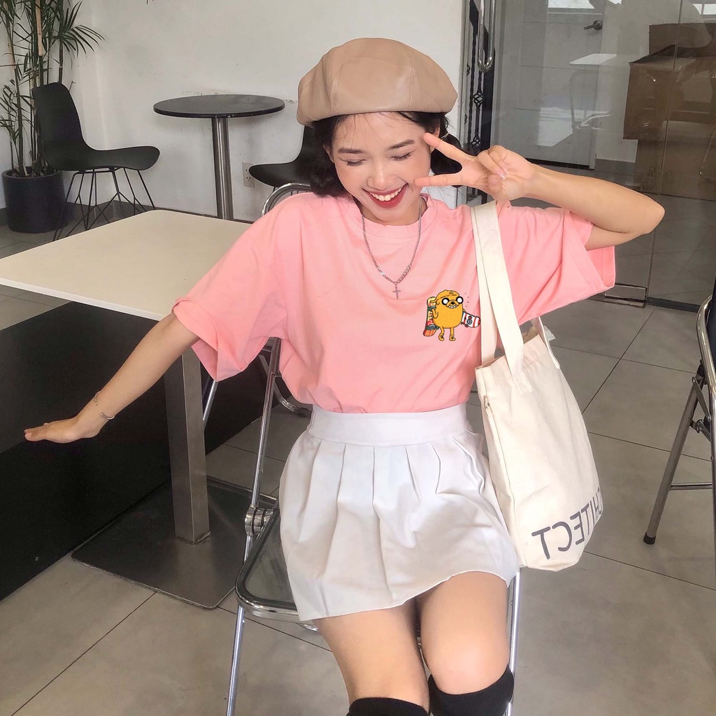 Áo thun Unisex hoạt hình ADVENTURE TIME vải cotton oversize tay lỡ form rộng