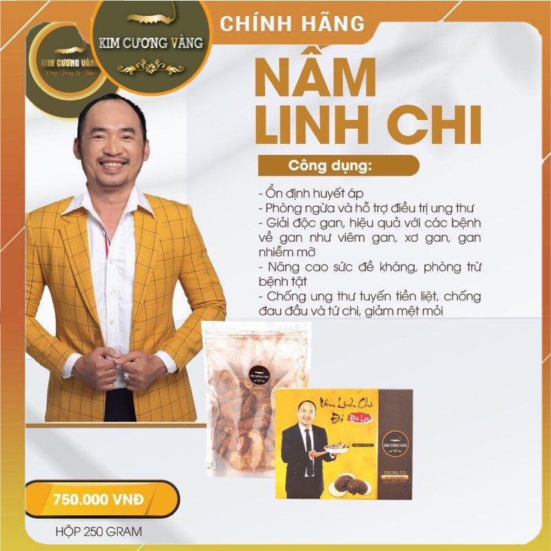 [𝙁𝙍𝙀𝙀 𝙎𝙃𝙄𝙋]⚡ Nấm linh chi đỏ Đà Lạt - Kim Cương Vàng