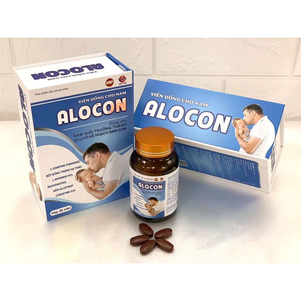 Viên Uống Tăng Khả Năng Thụ Thai Alocon Nam Vạn Tam Giúp Bổ Thận Tráng Dương Tăng Cường Sinh Lý Mạnh Tinh Trùng