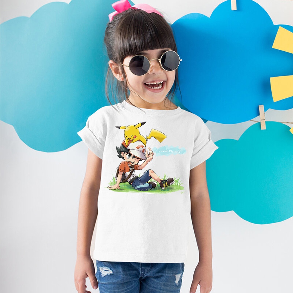 Áo thun cho bé tay ngắn vải cotton màu trắng Hạ Băng Designs - Nhân vật Hoạt hình 002