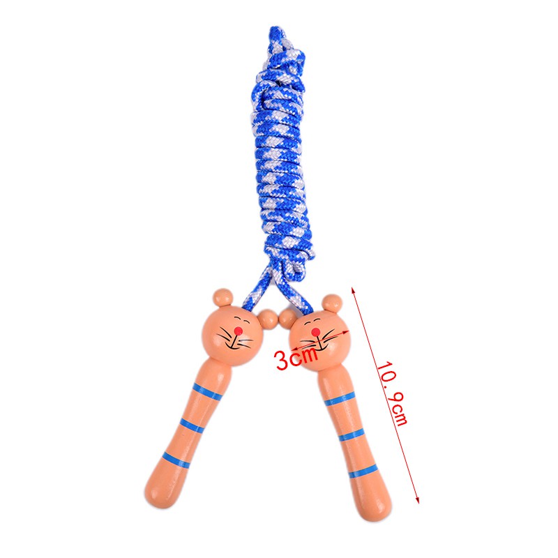 Dây nhảy tay cầm bằng gỗ phong cách hoạt hình đáng yêu dành cho bé