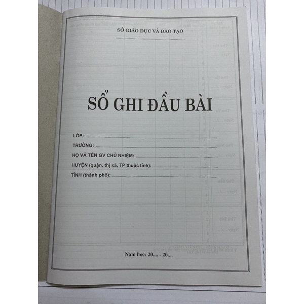 Sổ Ghi Đầu Bài Cấp 2,3