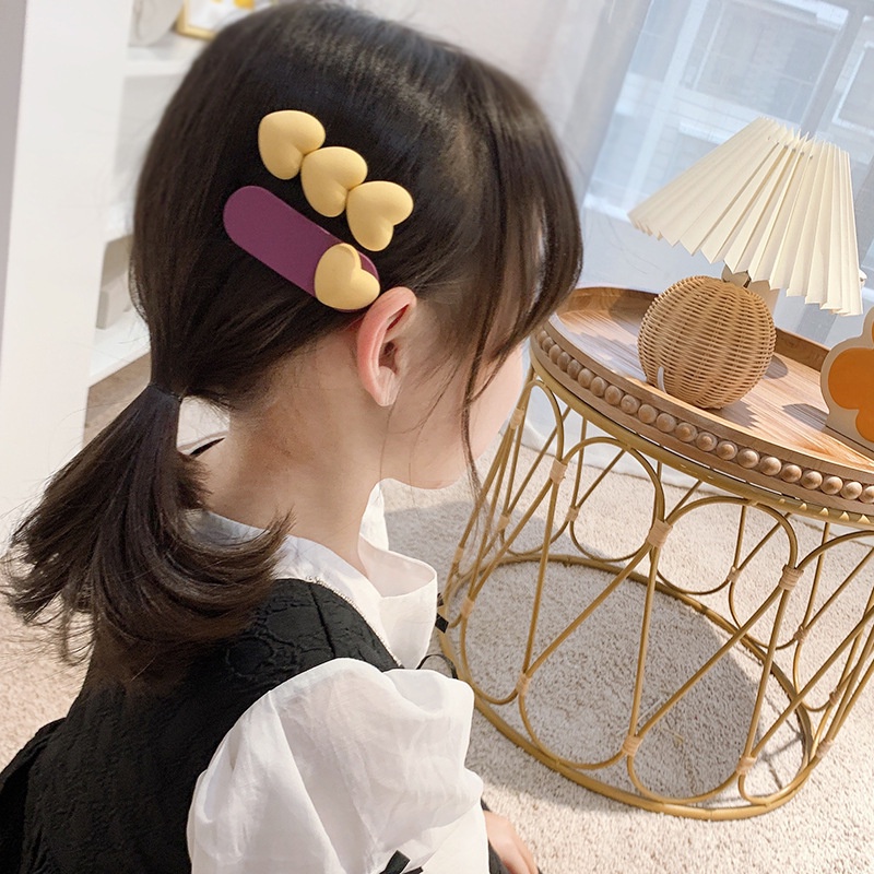 Set 2 Kẹp Tóc Hình Trái Tim Thời Trang Cho Bé Gái