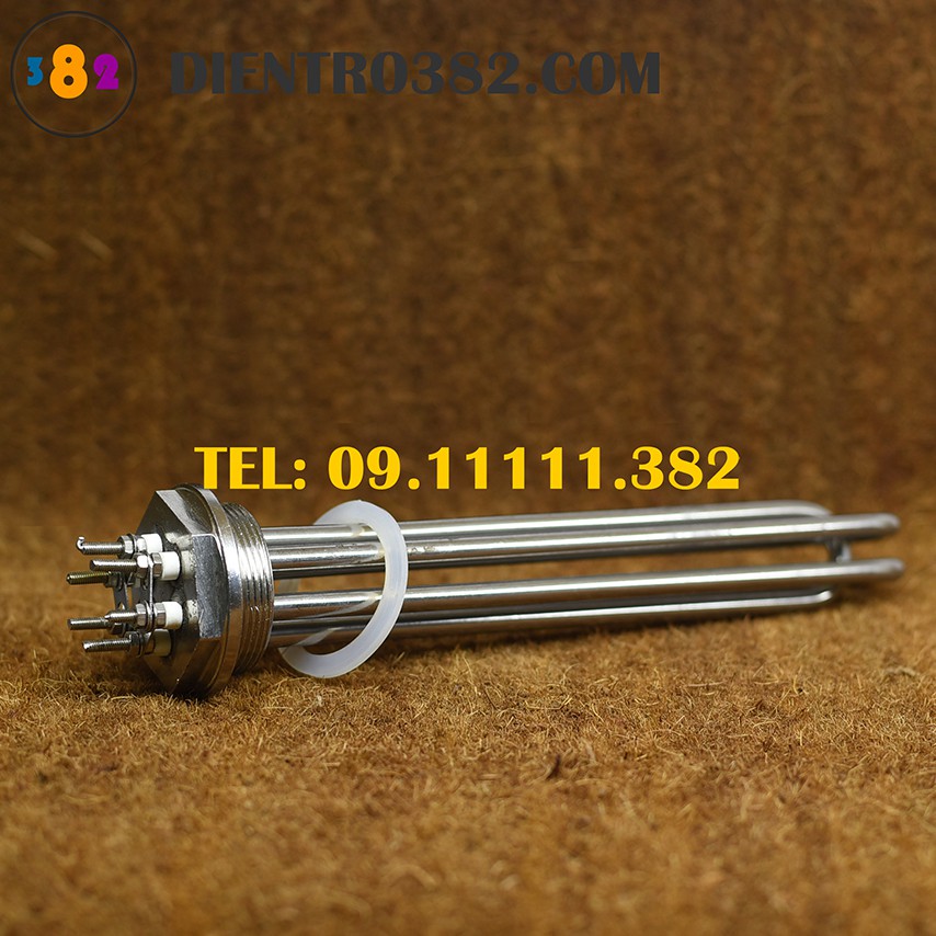 Điện trở củ ren đun nước, đun dầu phi 52 chất liệu inox 304