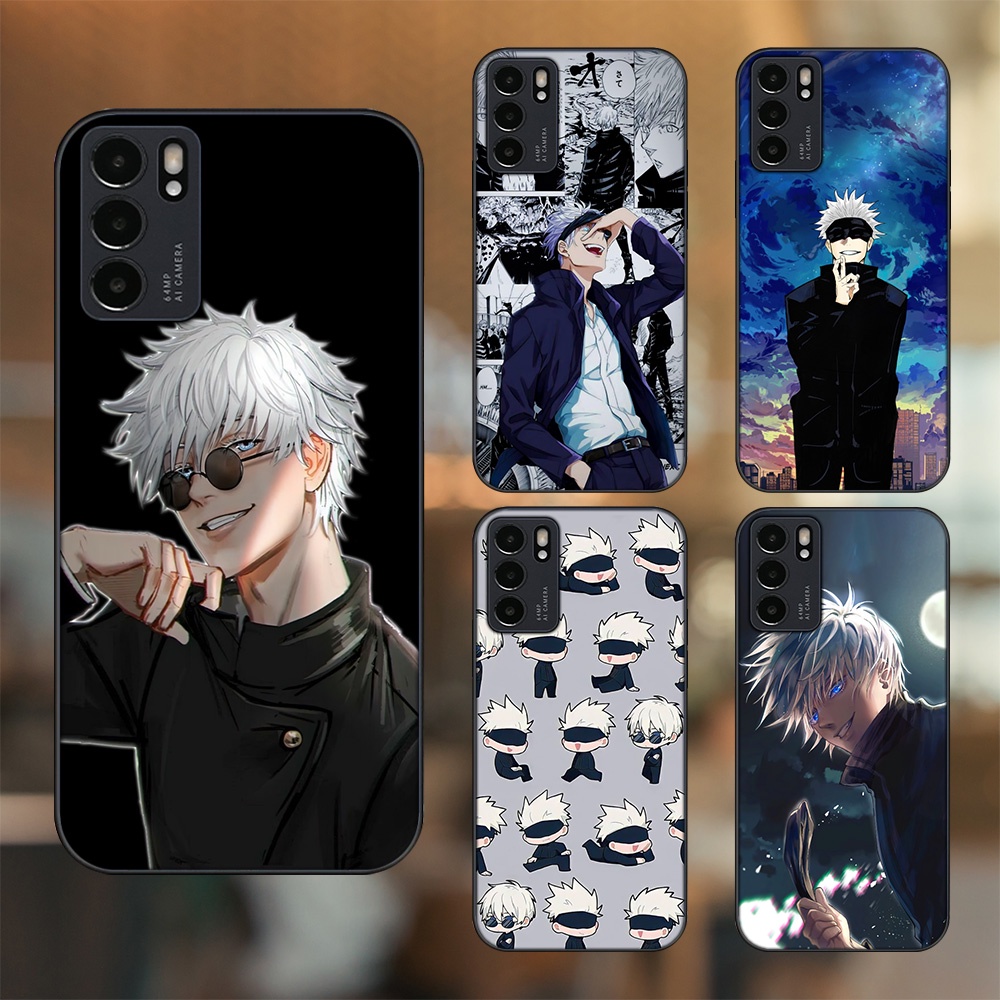 Ốp lưng Oppo Reno 6 5G viền đen in hình Satoru Jujutsu Kaisen