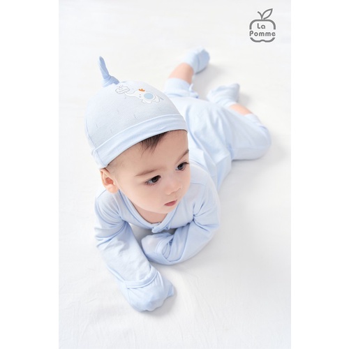 Bộ đồ dài tay La Pomme cúc lệch chú voi Dumbo - Xanh