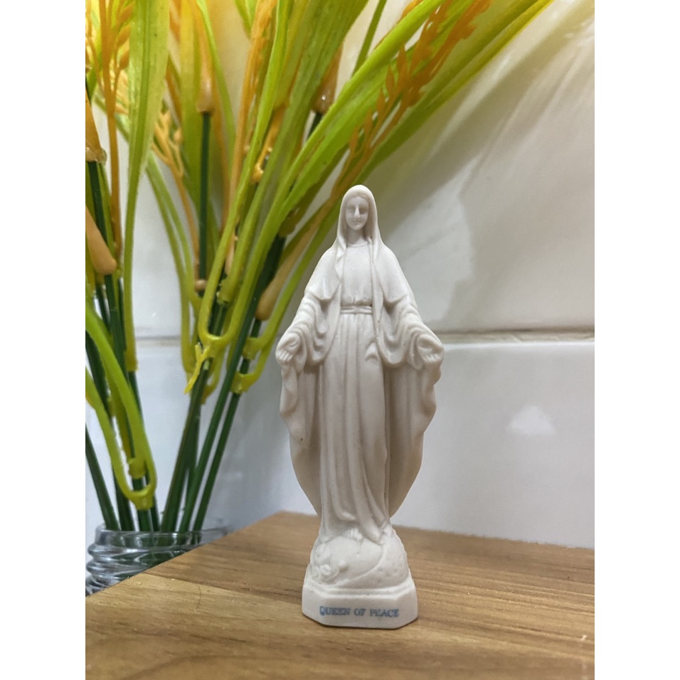421.Tượng công giáo - Mẹ ban ơn gốm sứ 7cm trắng
