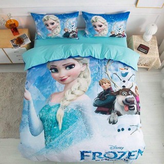 Bộ Chăn Ga Gối Cotton Magic 3D Công Chúa Elsa
