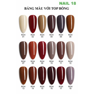 Sơn Gel AS, Roman holiday - ROH, Bảng 18 màu chọn lẻ