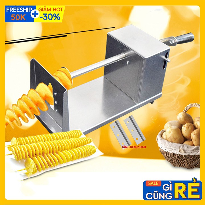 Máy Gọt Khoai Tây Lốc Xoáy Tặng 2 Lưỡi Cắt Dự Phòng