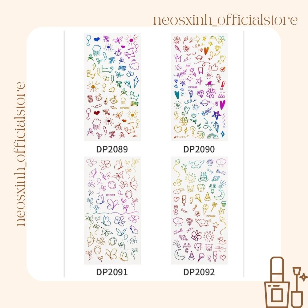 Sticker Dán Móng Tay Mèo Cầu Vòng DP2087-2094 Cute Hot Trend - Hình Dán Móng - Neosxinh Nails