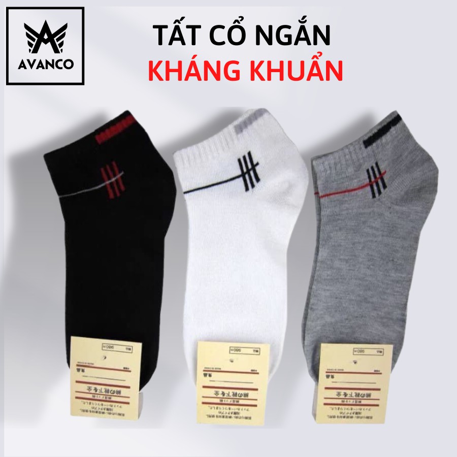 Tất chân ngắn cổ kháng khuẩn, vớ nam chống hôi chân, cotton thoáng mát AVANCO