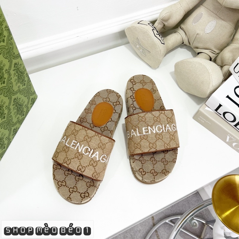 Dép gc balen quai ngang hoạ tiết fullbox