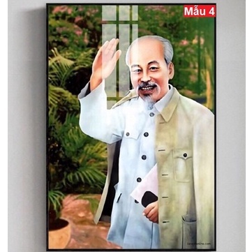 10 mẫu Tranh in Bác Hồ siêu nét thành phẩm sẵn treo luôn 50x75cm tranh tráng gương in UV đẹp