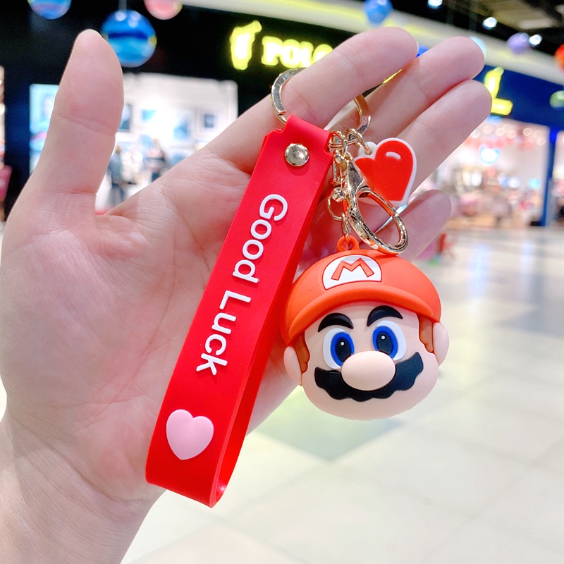 Móc Khóa Xe Hơi/ Túi Xách Hình Mario Dễ Thương Phong Cách Hàn Quốc Cho Nam Và Nữ