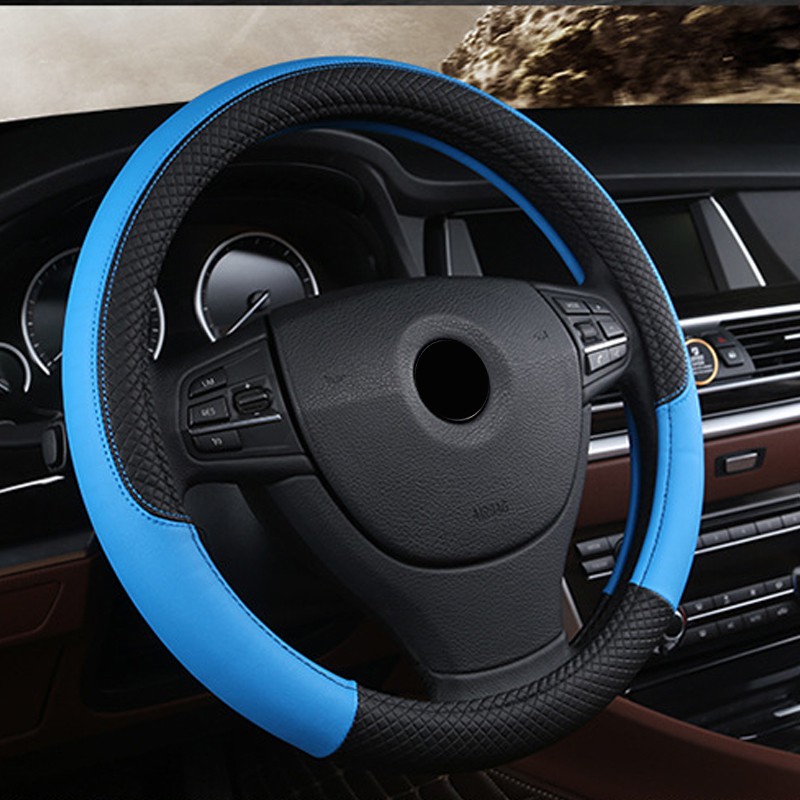 SuperAuto Vỏ Bọc Vô Lăng Xe Hơi 38CM Bằng Da Chống Trượt Trang Trí Ô Tô