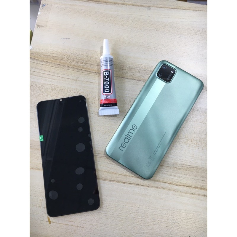 Combo Bộ Vỏ Sườn + Màn Hình Realme C11 Zin Hàng Cao Cấp Tặng 1 Tuýp Keo B-7000
