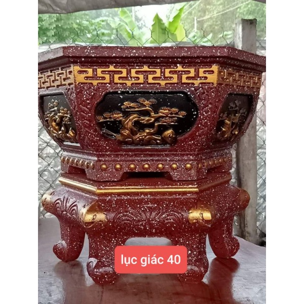 Khuôn đúc chậu lục giác 40 kèm chân kỷ