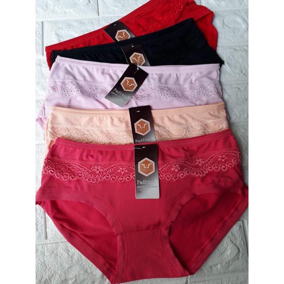 Lố 10 quần lót cotton cạp ren siêu thoáng mã 5065