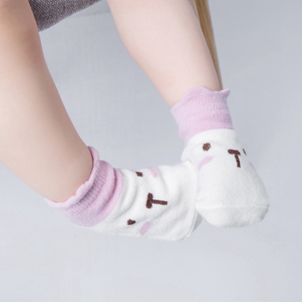 Tất Cotton Chống Trượt Hoạ Tiết Hoạt Hình Cho Bé 0-3 Tuổi