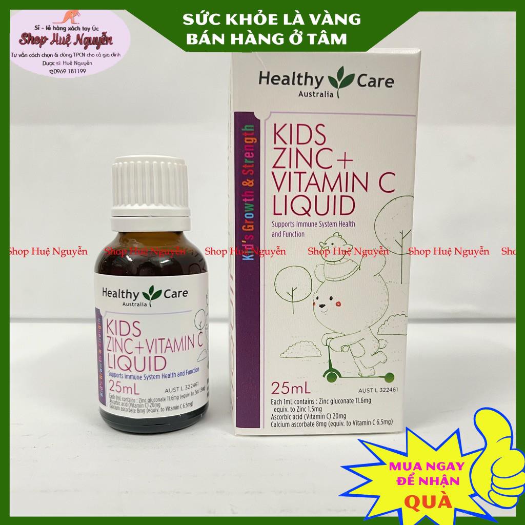Hỗ trợ bổ sung kẽm và vitamin C cho trẻ Healthy care Kids ZinC + Vitamin C liquid (25ml)