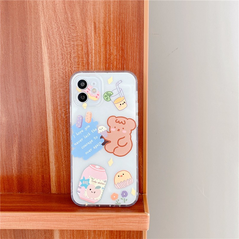 iPhone case for iPhone12 Pro Max 12 Pro 12 12 Mini 11 Pro Max 11 Pro 11 XS Max XR XS X 8 Plus 8 7 Plus Juice Bear TPU soft shell anti-drop phone case