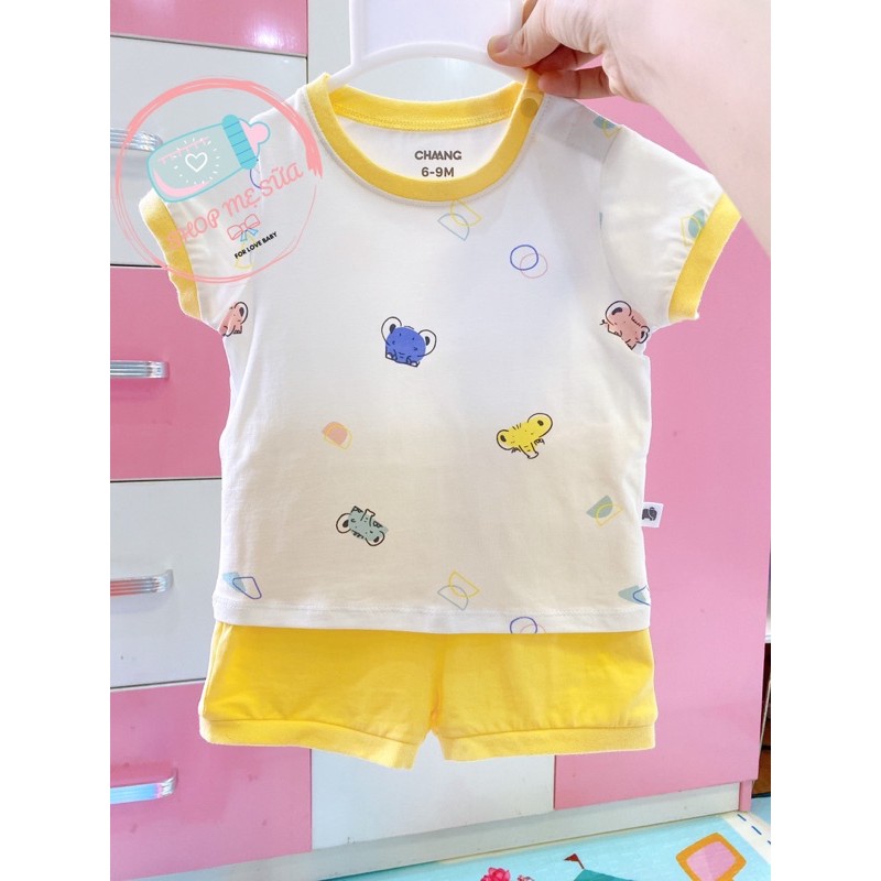 CHAANG Bộ Quần Áo Cộc Tay Trẻ Em Chất Liệu Cotton