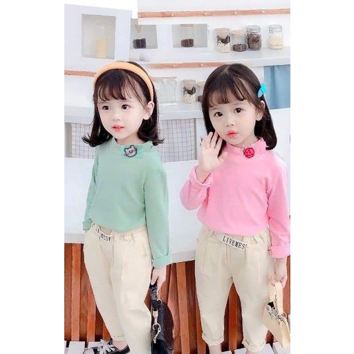 SET 4 ÁO COTTON LEN CỔ 3P CHO BÉ GÁI