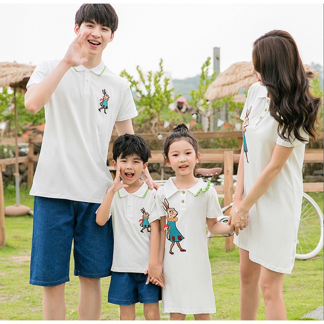 Áo polo Màu Trắng Thời Trang Cho Gia Đình