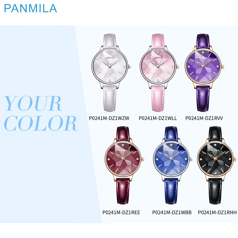 Đồng hồ nữ Panmila P0241M hàng chính hãng dây da bóng mặt 3D sang trọng | BigBuy360 - bigbuy360.vn