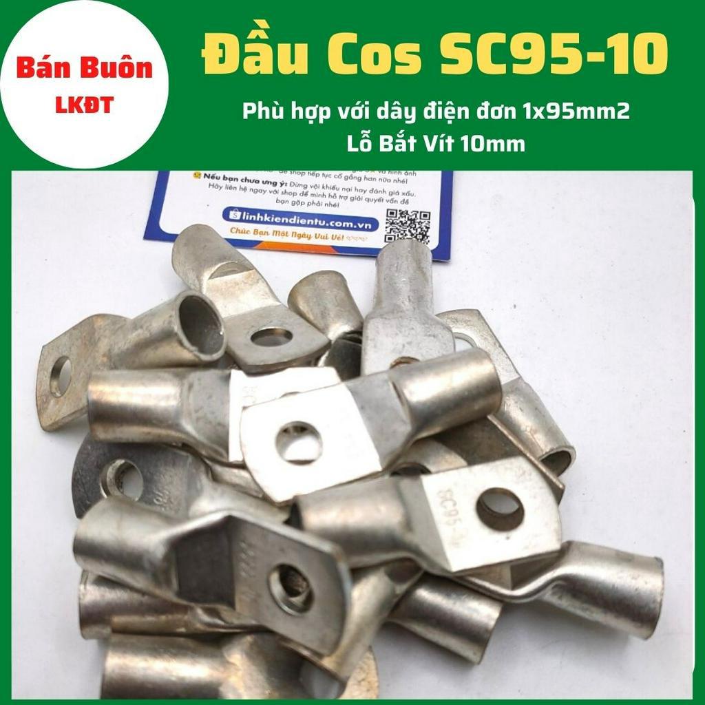 Đầu Cos SC95-10, cos SC, đầu cos tròn trần, cos đồng, bịt đầu SC bằng đồng, đầu cos dùng cho dây điện 95mm