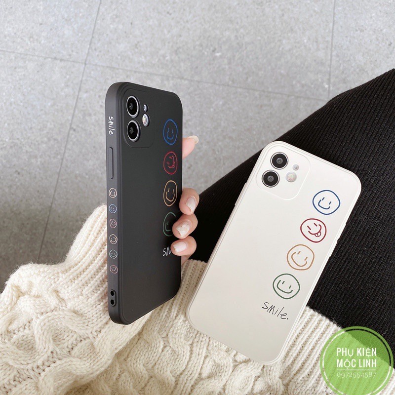 Ốp Iphone 11 1Pro Maxx 7 8 Plus X Xs Max Xr 6plus Cute hình Smile mặt cười in 3D silicon bảo vệ camera