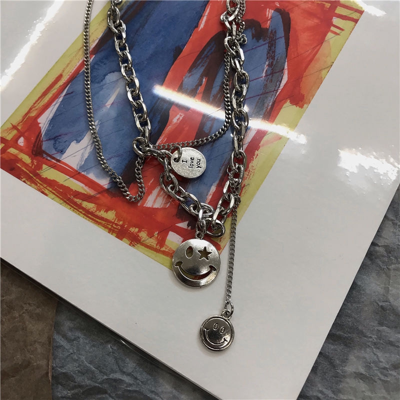 Vòng Cổ Gắn Mặt Hình Mặt Cười Ngộ Nghĩnh Phong Cách Hip-Hop