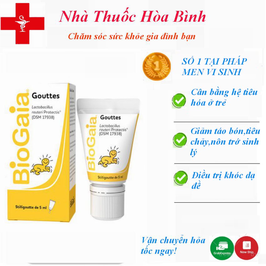 Men vi sinh Biogaia Pháp dạng tuýp - Tăng cường hấp thu miễn dịch, hết táo bón - Xuất xứ Pháp-hàng date mới