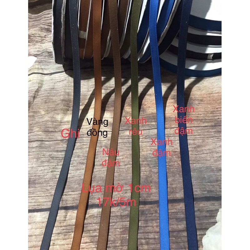 5m ruy băng lụa mờ rộng 1cm
