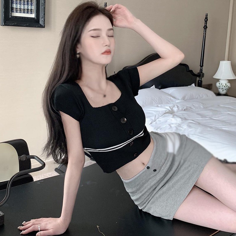 Áo Thun Tay Ngắn Họa Tiết Sọc Ngang Thời Trang Dành Cho Nữ