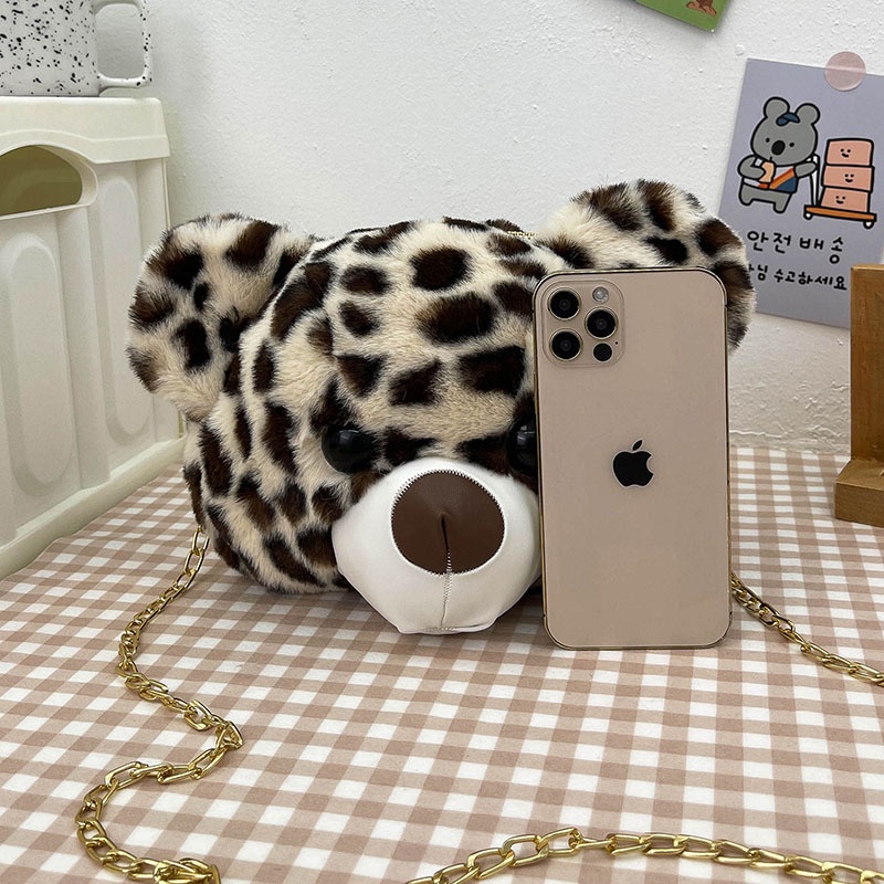 Túi Đeo Chéo Hình Búp Bê Nhồi Bông Dễ Thương Cho Nữ