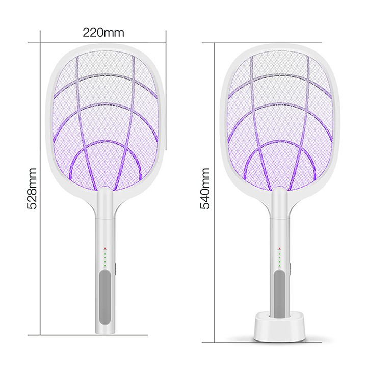 AB VỢT MUỖI KIÊM ĐÈN BẮT MUỖI TỰ ĐỘNG CÓ ĐẾ SẠC 2IN1 1200mAh SẠC PIN THÔNG MINH