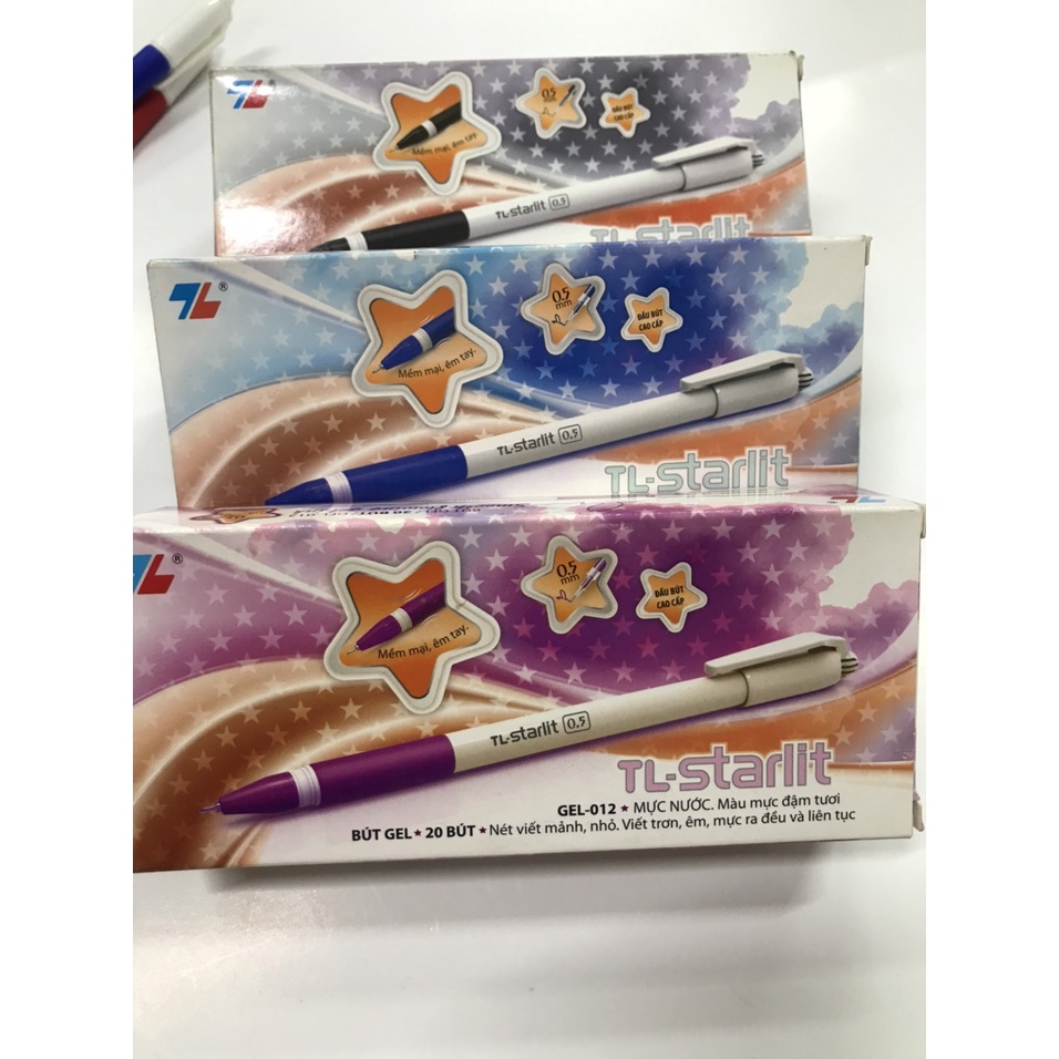 Bút Gel 012 Thiên Long mực xanh/ đen/ đỏ/ tím nét đẹp
