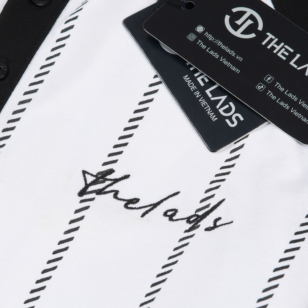 Áo Polo nam The Lads Vertical Stripes Raglan Regular fit chất liệu cotton dày dặn thoáng mát