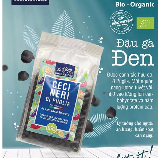 Đậu gà đen ăn kiêng CeciNeri hữu cơ Sottolestelle 400g - An toàn cho sức khoẻ