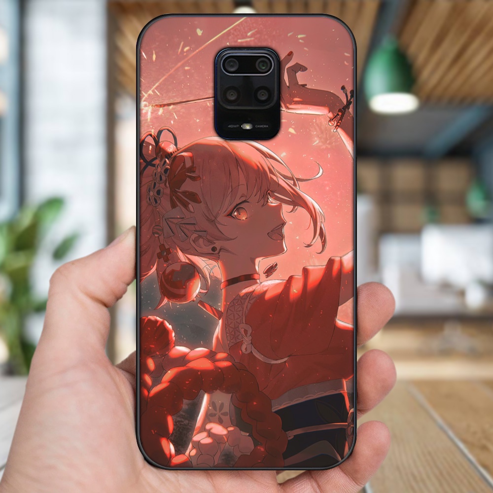 Ốp lưng Xiaomi Redmi Note 9s, Note 9 Pro viền đen in hình Yoimiya Genshin Impact