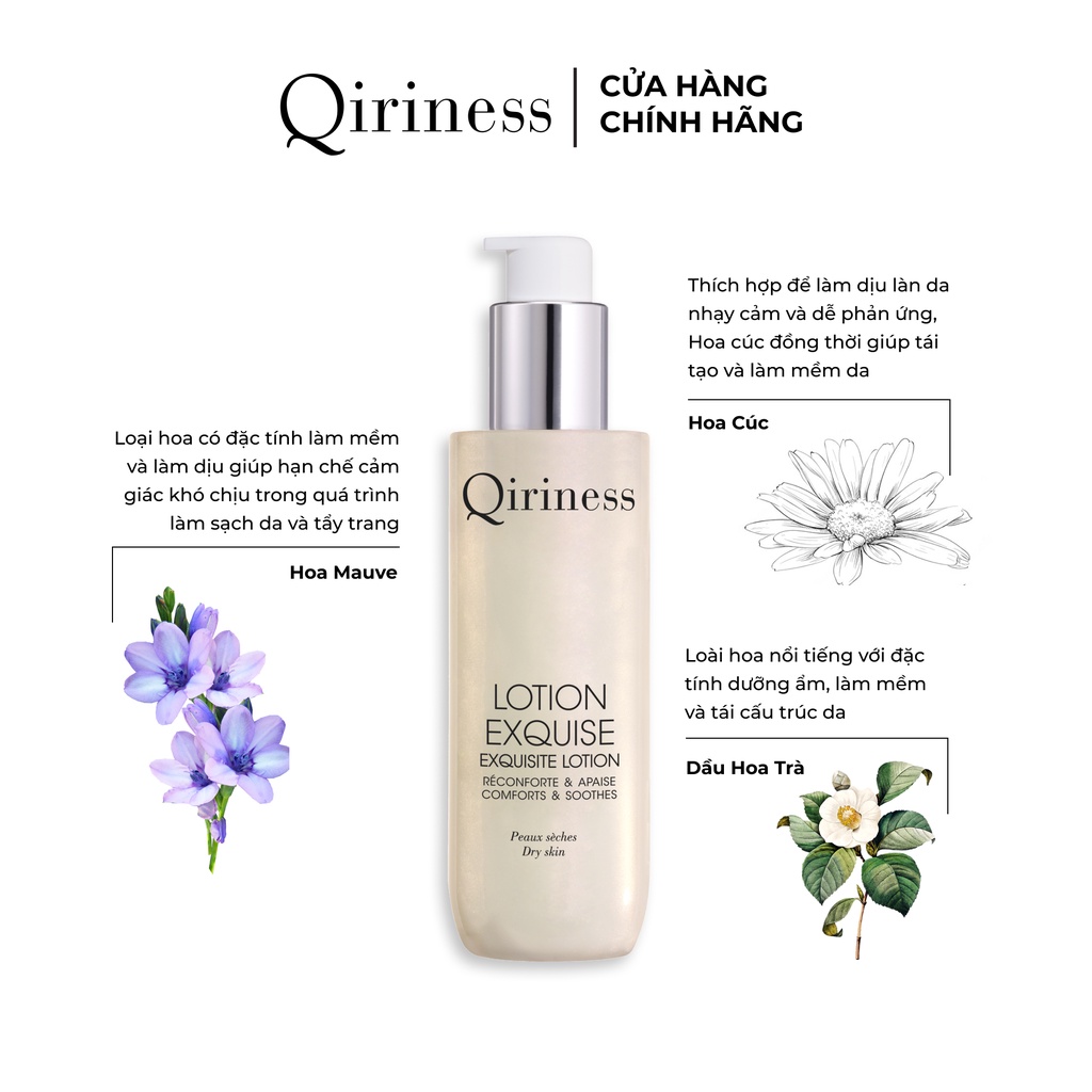 Nước cân bằng cấp ẩm làm mềm dịu da Qiriness Exquisite Lotion 200ml