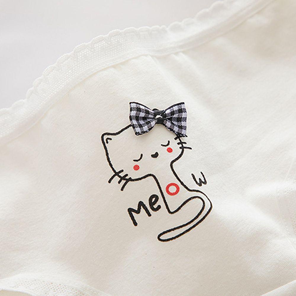 SOMEDAYZL Quần Lót Lưng Vừa Kẻ Sọc Thoáng Khí Đính Nơ Xinh Xắn Cho Nữ