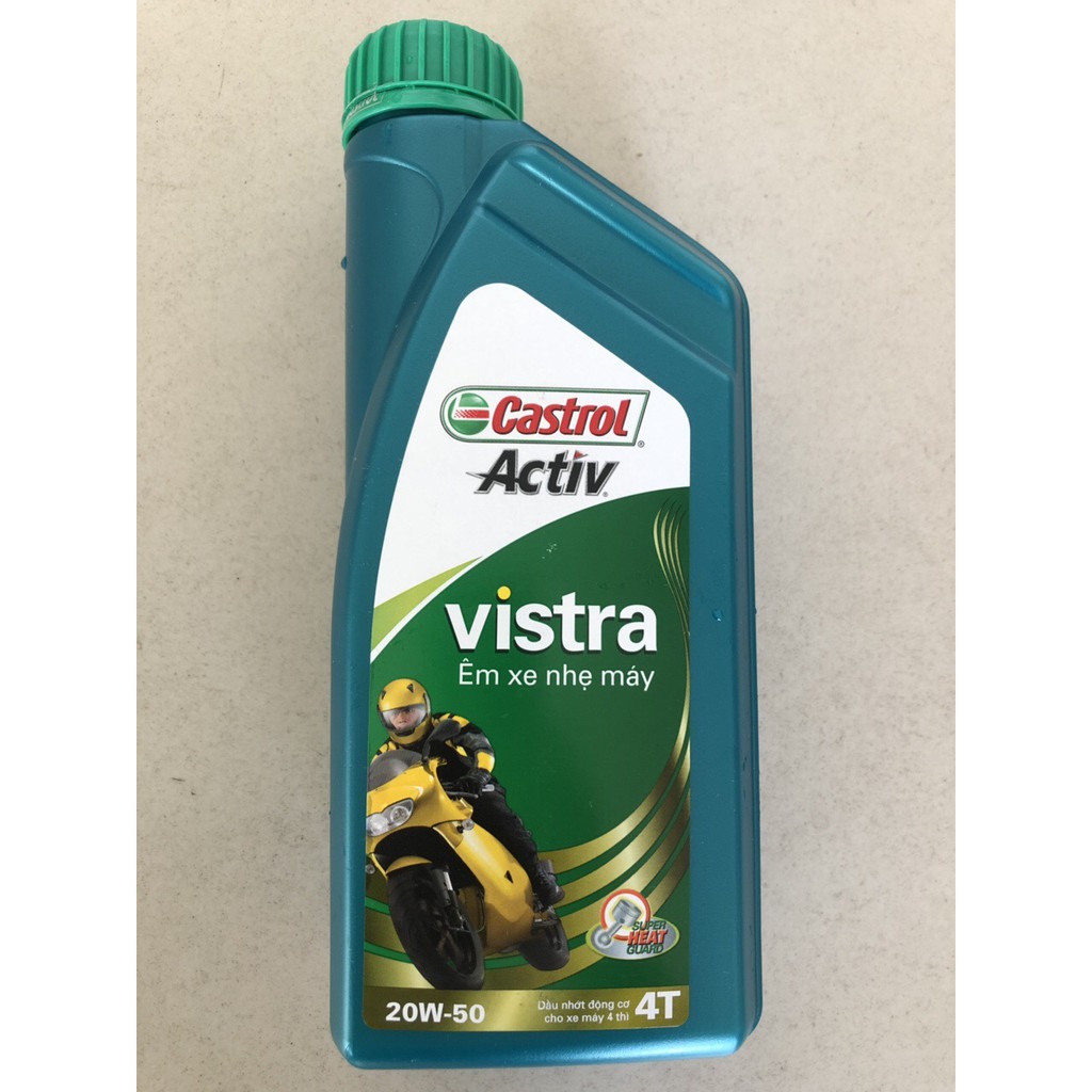 Dầu nhớt động cơ xe máy 4 thì Castrol Active (BP) Vistra 300 4T 20W-50 SPI SJ JASO MA2 (1 Lít)